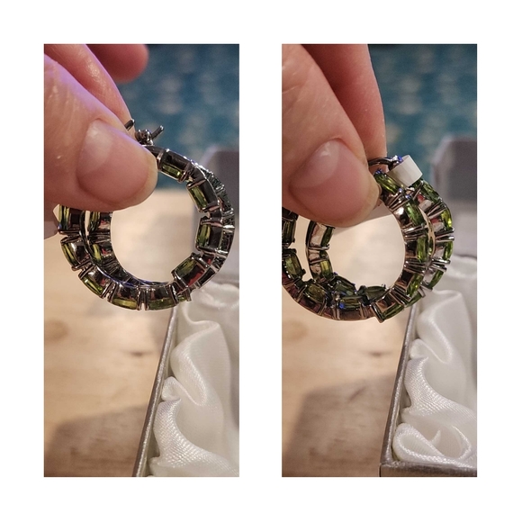 NWT genuine Peridot hoop  earrings - Picture 3 of 9